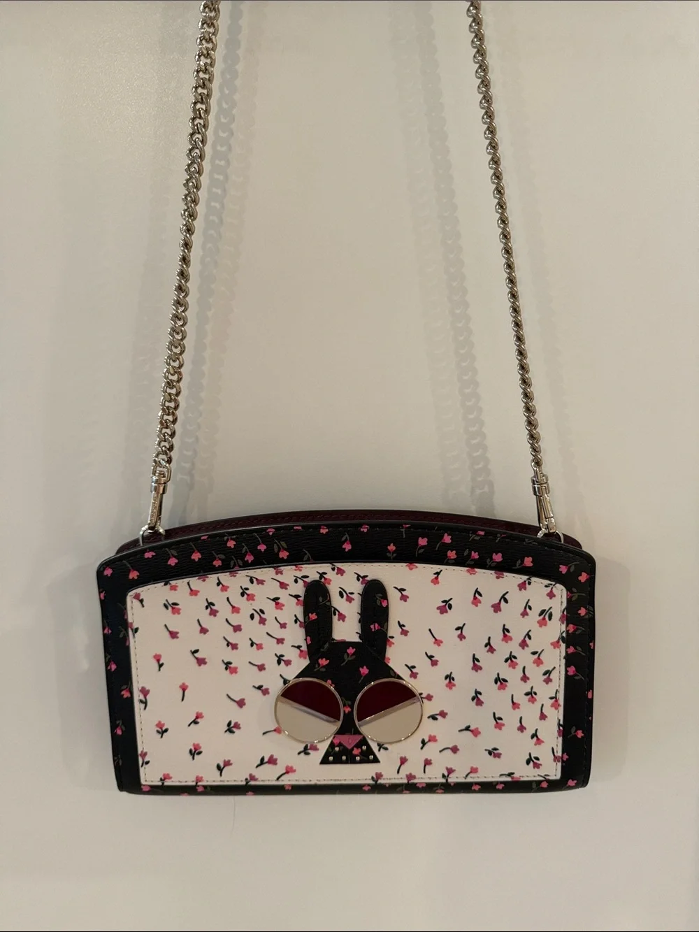 Kate Spade Spademals Money Bunny Floral Crossbody Wallet Bag